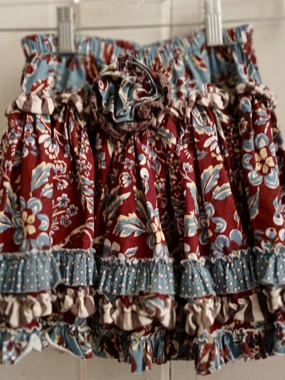 Girl's Floral Print Ruffled Skirt from Mustard Pie